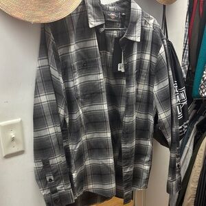 Harley Charcoal and White Plaid Shirt